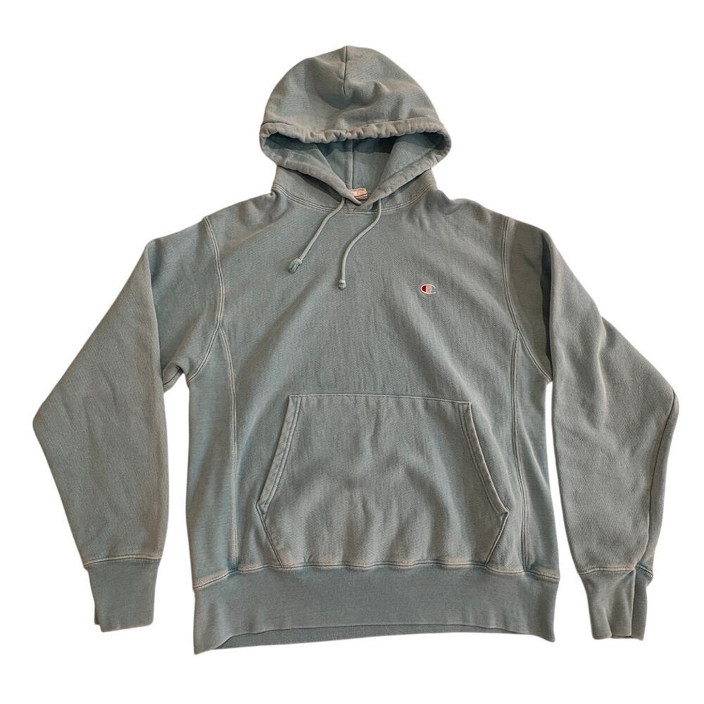 Champion Reverse Weave Light Blue Heavyweight Hooded Sweatshirt Medium
